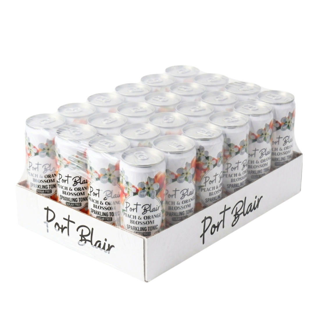 Port Blair Sparkling Peach & Orange Blossom Tonic Cans (CASE)
