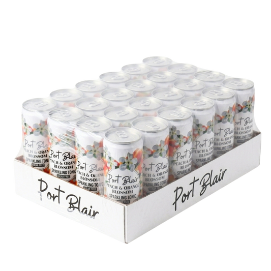 Port Blair Sparkling Peach & Orange Blossom Tonic Cans (CASE)